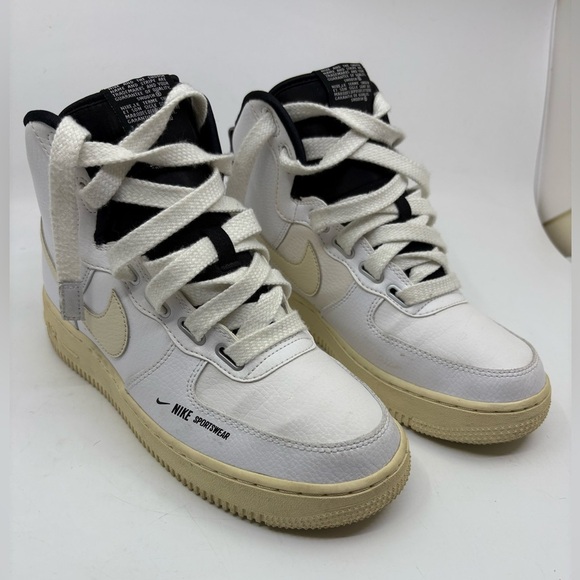 Nike Air Force 1 High Utility Retro White Black Cream AJ7311-100 Women's size 8 - Picture 3 of 13